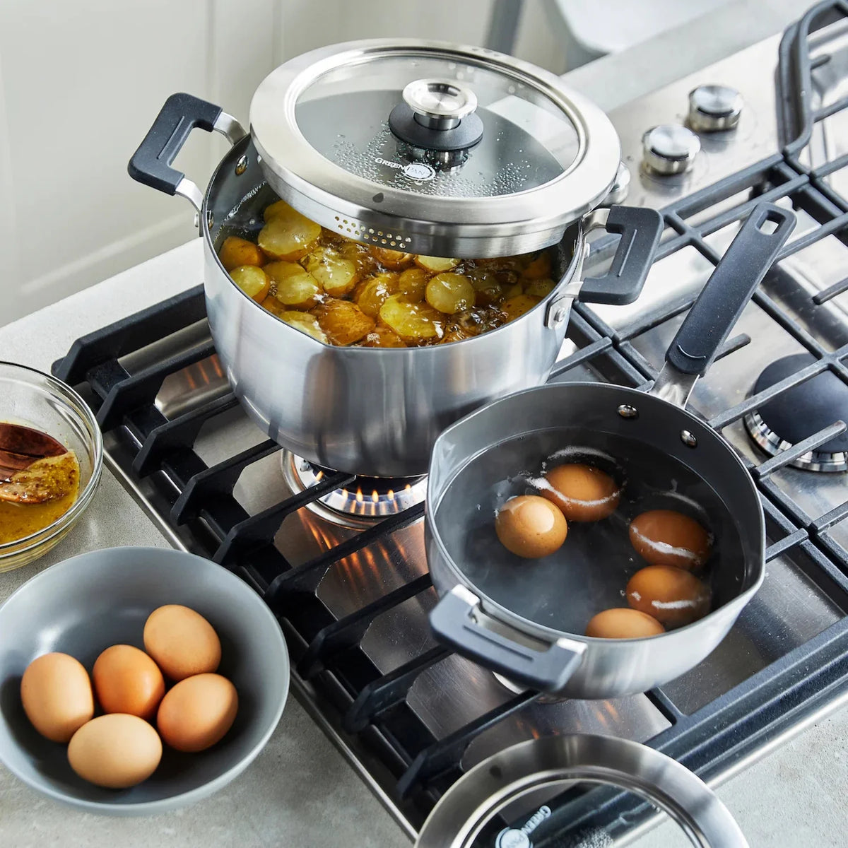 Stainless Steel Ceramic Nonstick 11-Piece Cookware Set V709