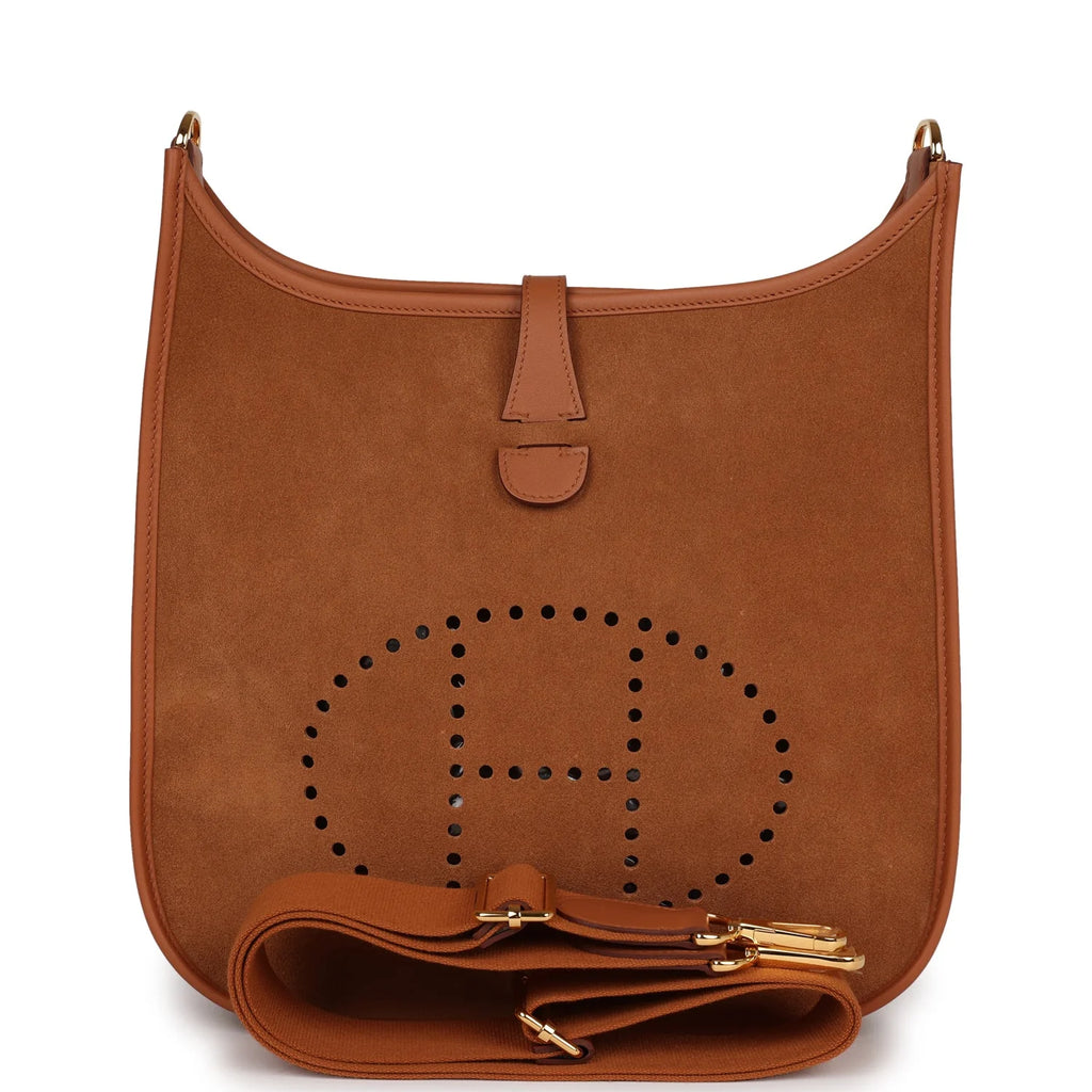 Gold Leather Crossbody Bag K60337