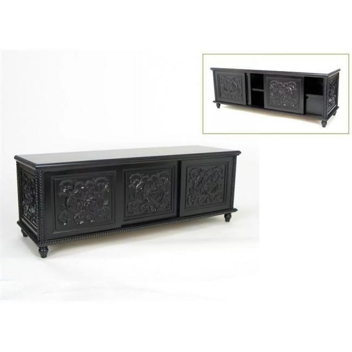 62" TV Stand Console in Ebony E821239