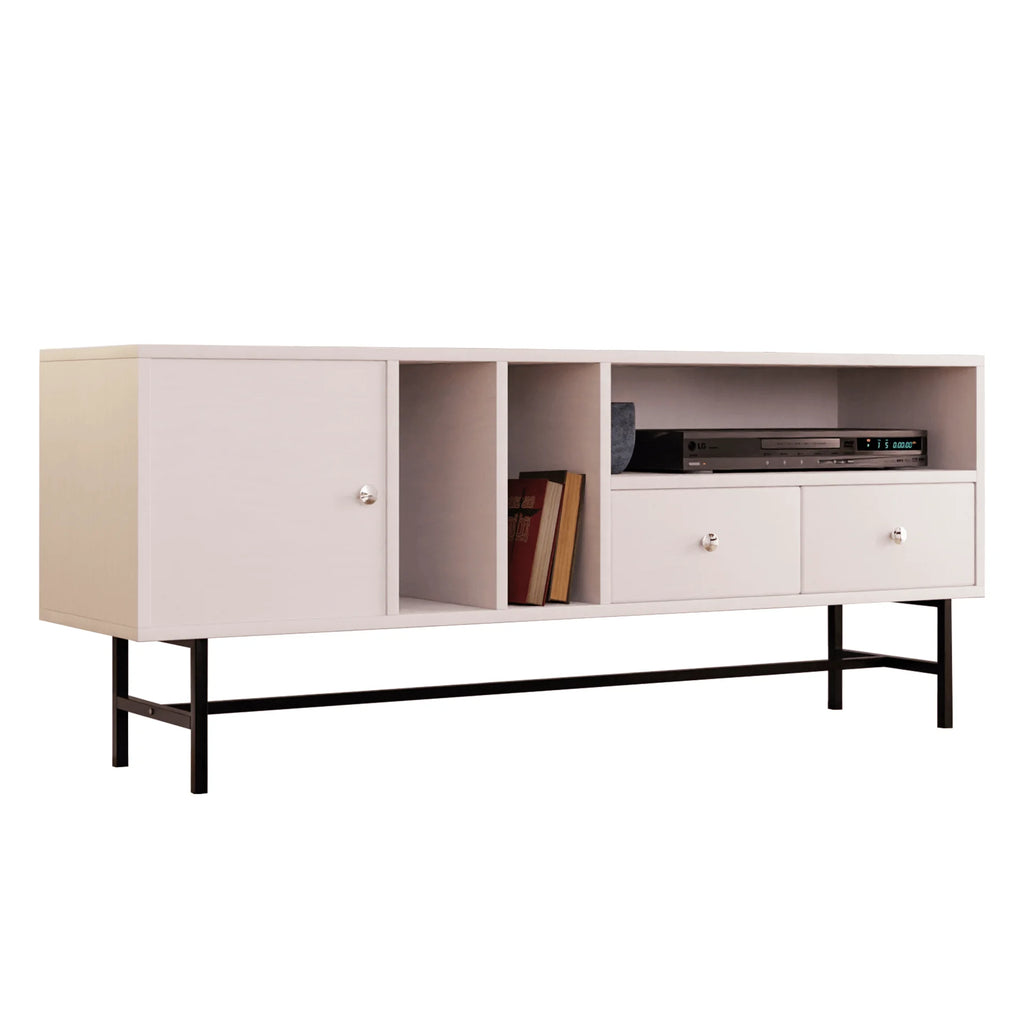 Mid-Century Modern Rectangular TV Stand with Enclosed Storage M6825