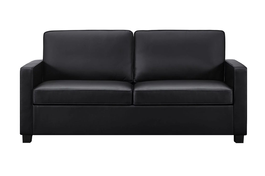 Black Faux Leather Queen Sofa Sleeper D697