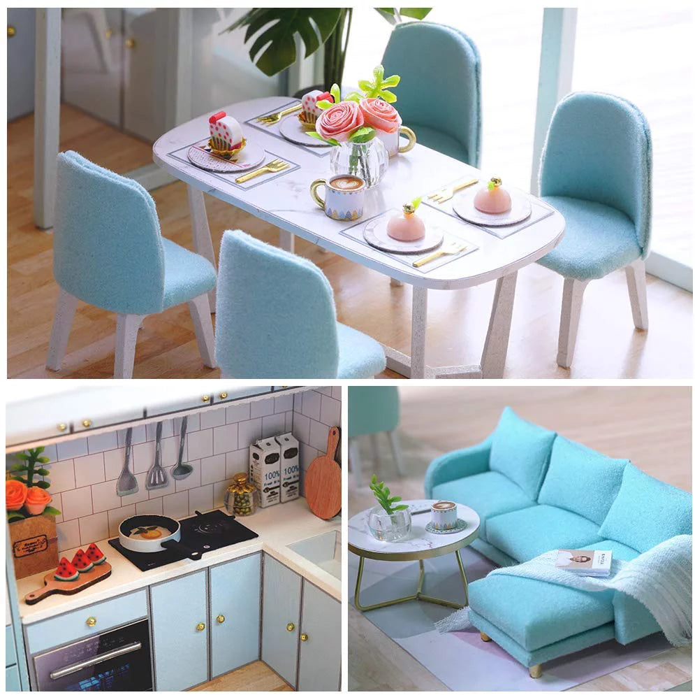 DIY Dollhouse Miniature Kit with Furniture and Music Movement R2489