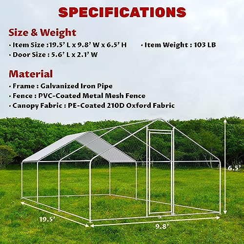 Large Metal Chicken Coop with Waterproof Cover Q7611