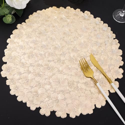 Gold Vinyl Placemats Set of 6 A529