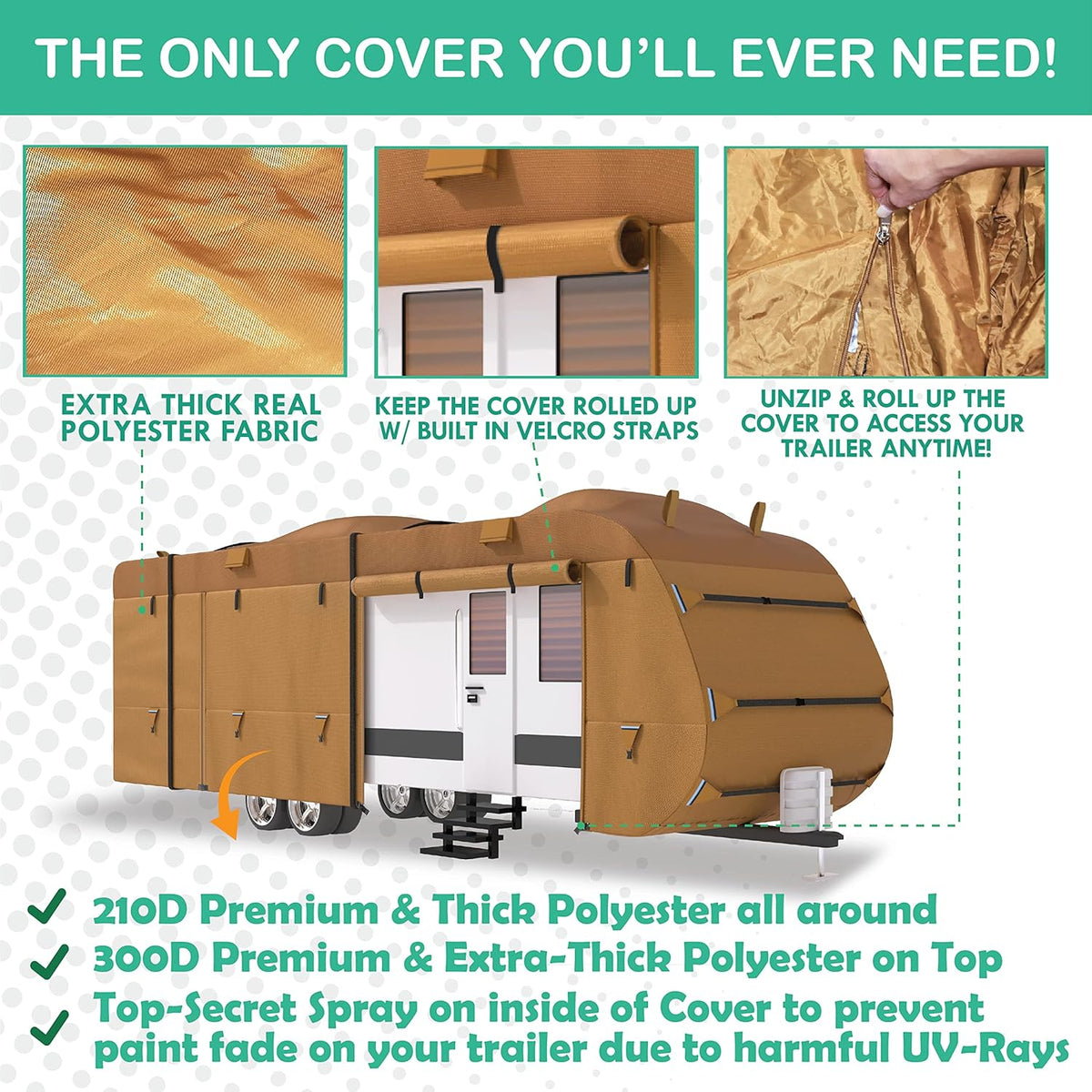 22'-24' RV Trailer Covers with Storage Bag D866