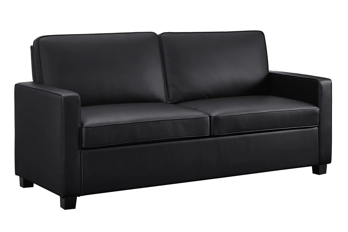 Black Faux Leather Queen Sofa Sleeper D697