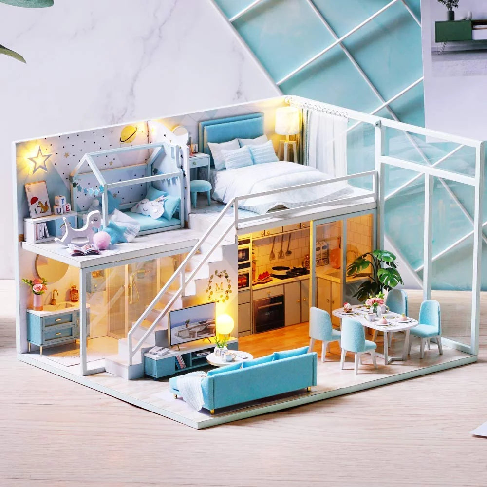 DIY Dollhouse Miniature Kit with Furniture and Music Movement R2489