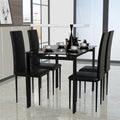 Black 5 Piece Dining Table Set for 4 T8722