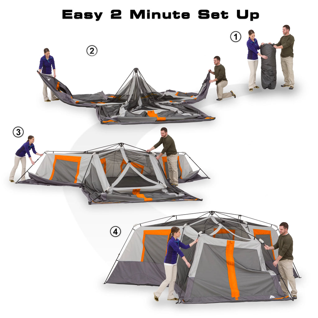 20' x 18' 12-Person 3-Room Instant Cabin Tent with Screen Room E532310