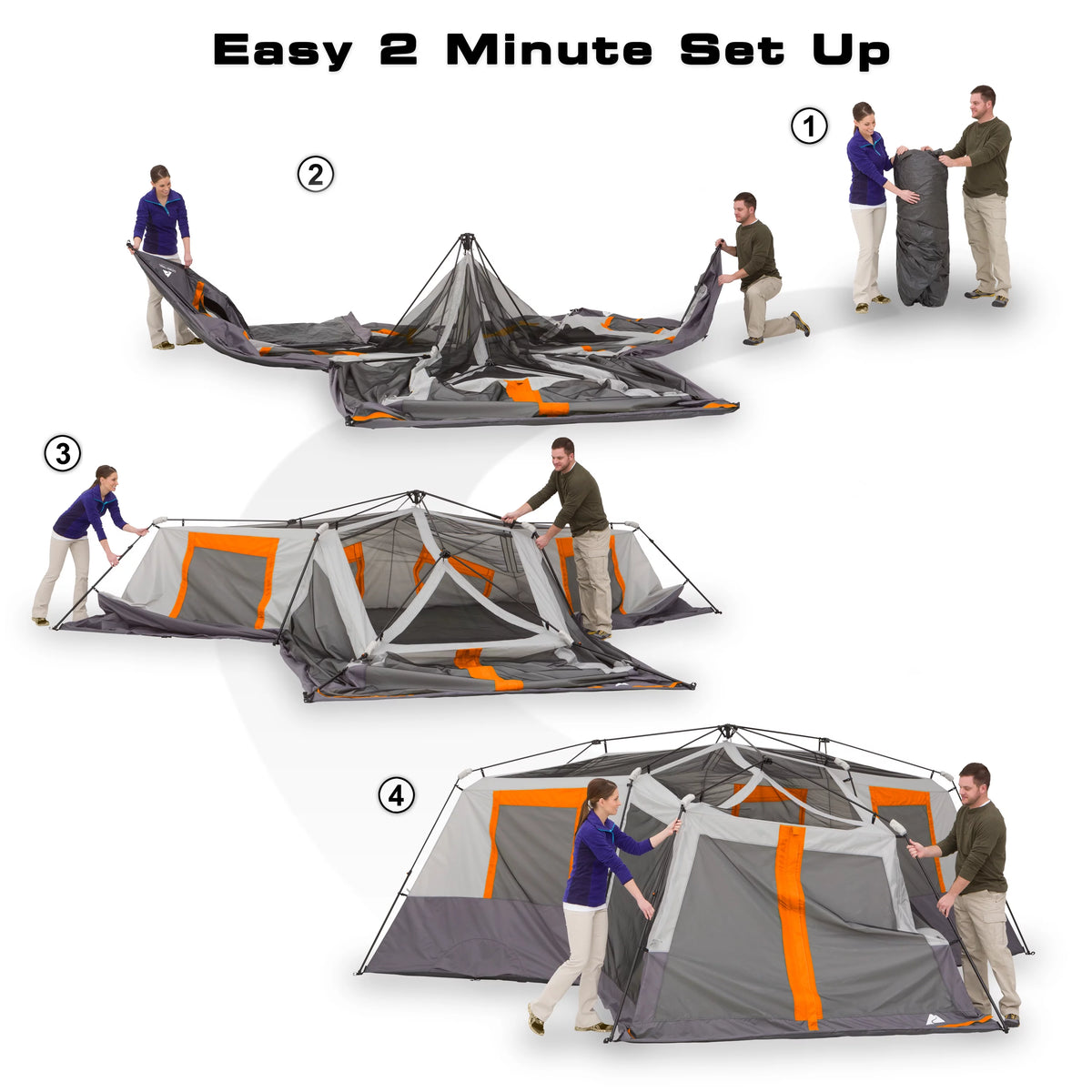 20' x 18' 12-Person 3-Room Instant Cabin Tent with Screen Room E532310