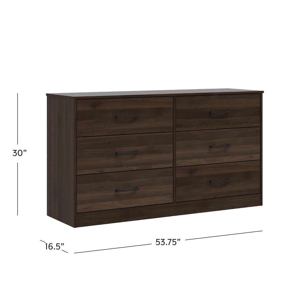 6 Drawer Dark Walnut Dresser R797325
