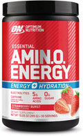 Strawberry Burst BCAA Electrolytes Caffeine Amino Energy Powder 30 Servings D580756