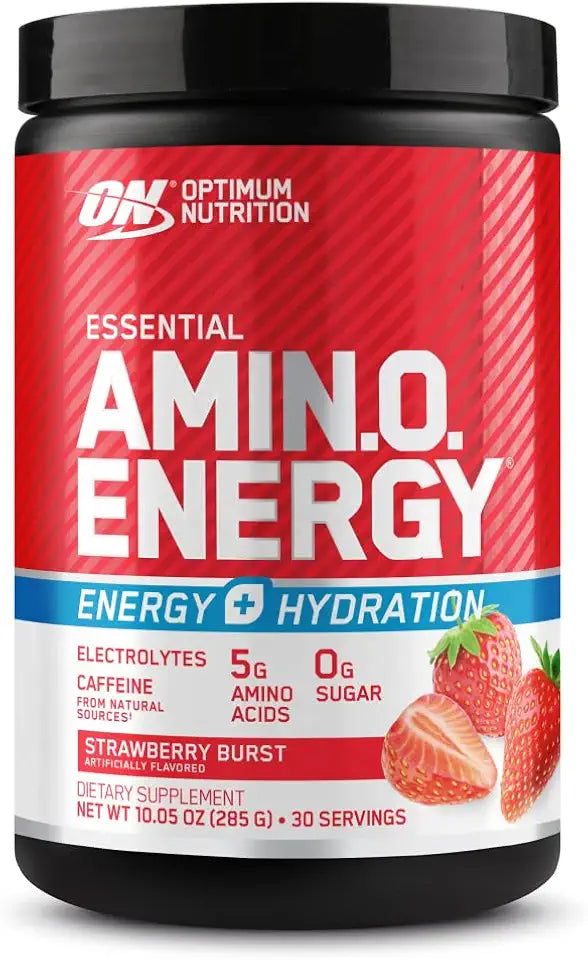 Strawberry Burst BCAA Electrolytes Caffeine Amino Energy Powder 30 Servings D580756