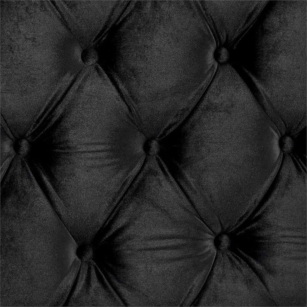 Glam Fabric Tufted Platform Queen Bed in Black D79825