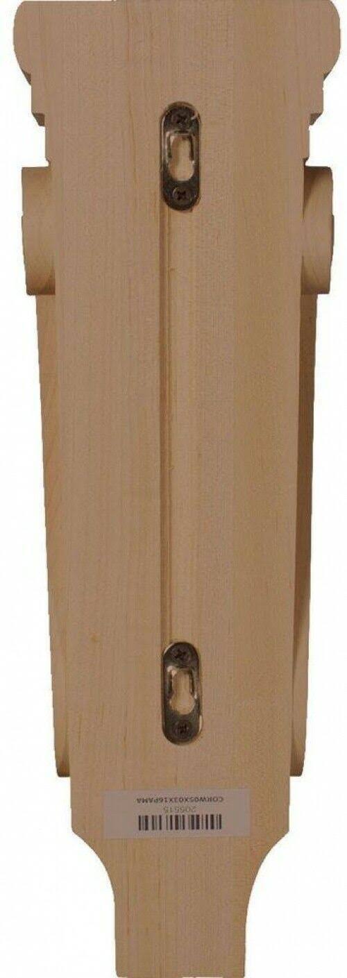 5 1/8 inchw x 3 3/8 inchd x 15 1/2 inchh Medium Acanthus Wood Corbel, Walnut S73589