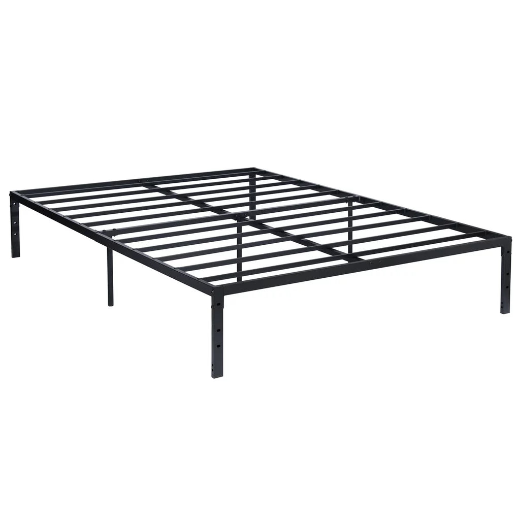 Queen Size Black Metal Slat Bed Frame N634