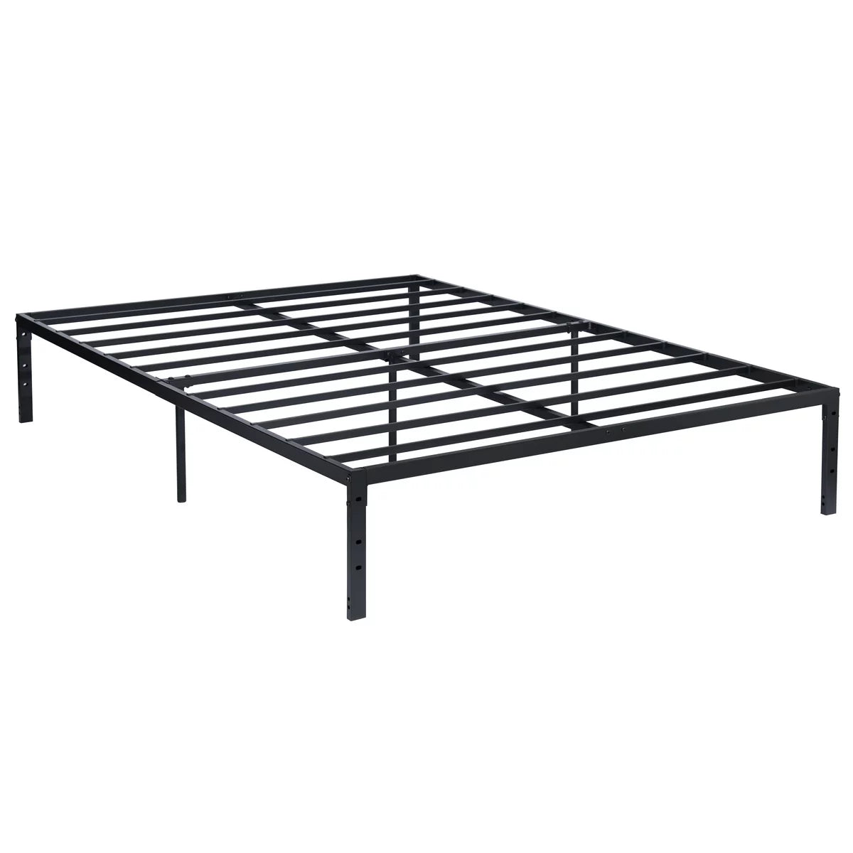 Queen Size Black Metal Slat Bed Frame N634
