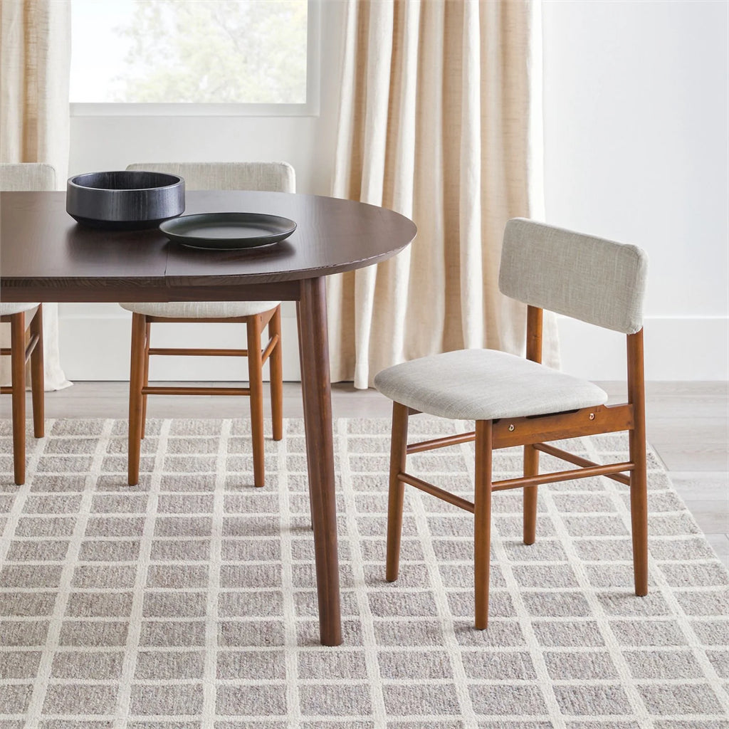 Oval Solid Wood Dining Table with Removable Leaf in Walnut E6119