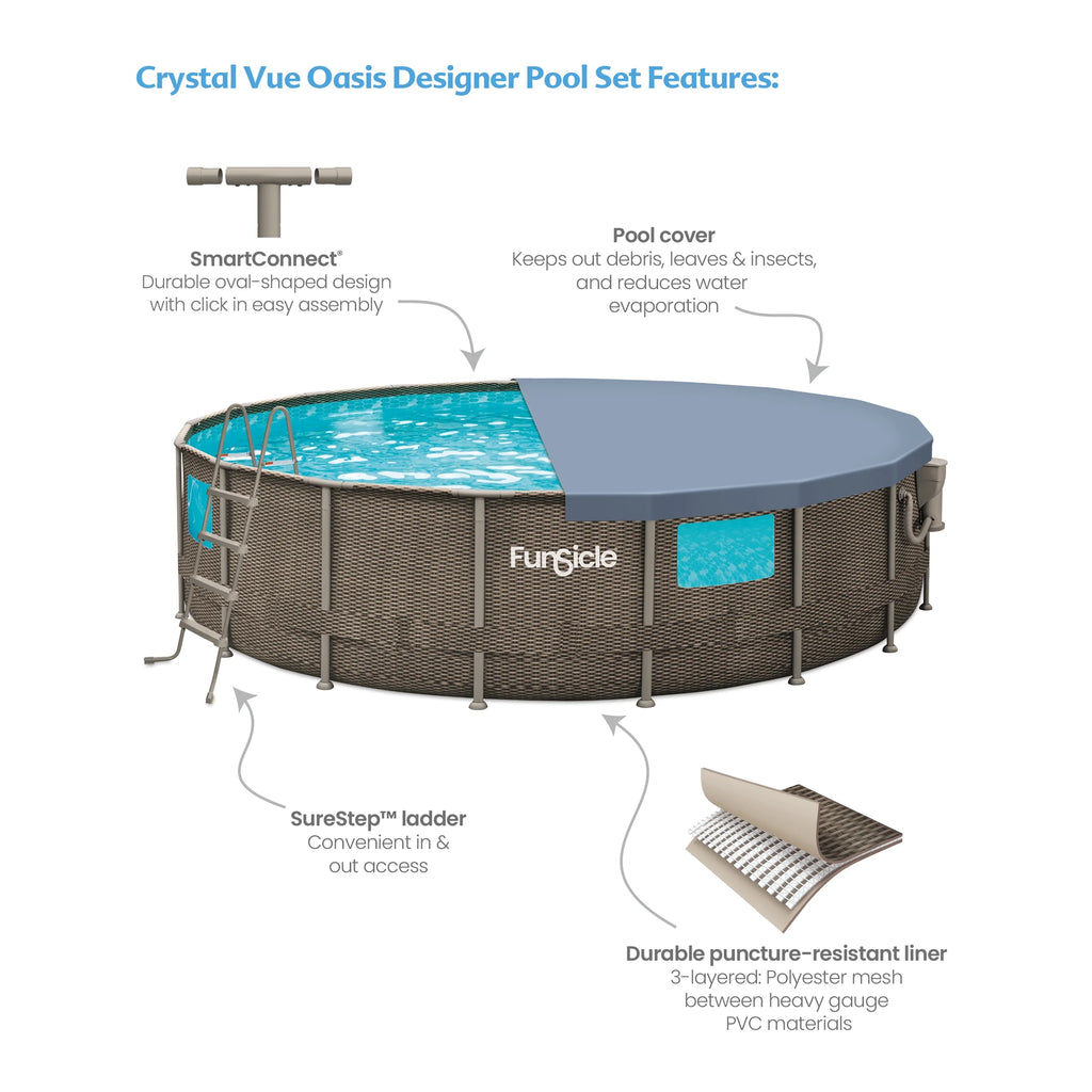 18 ft Round Above Ground Frame Swimming Pool C69345