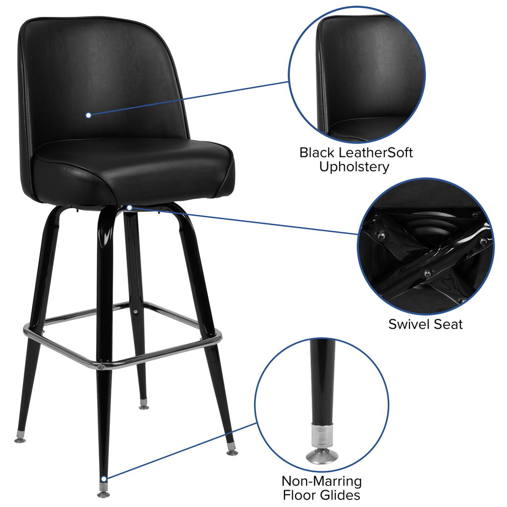 2 Pack Metal Swivel Barstool H9044
