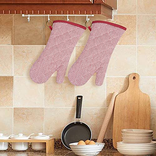 1 Pair 100% Cotton Heat Resistant Oven Mitts F560