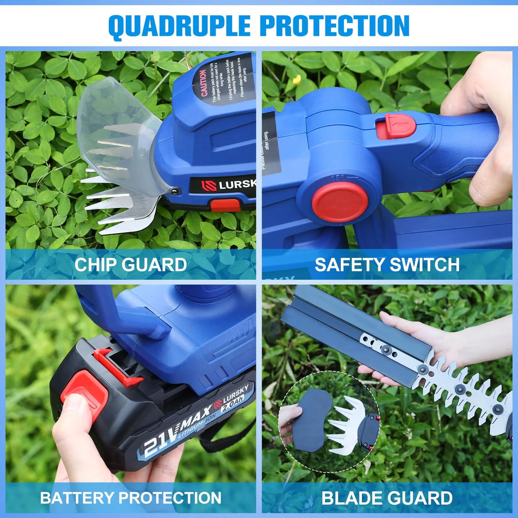 Cordless 2-in-1 Grass Shear and Shrub Trimmer with Charger and Batteries I4011