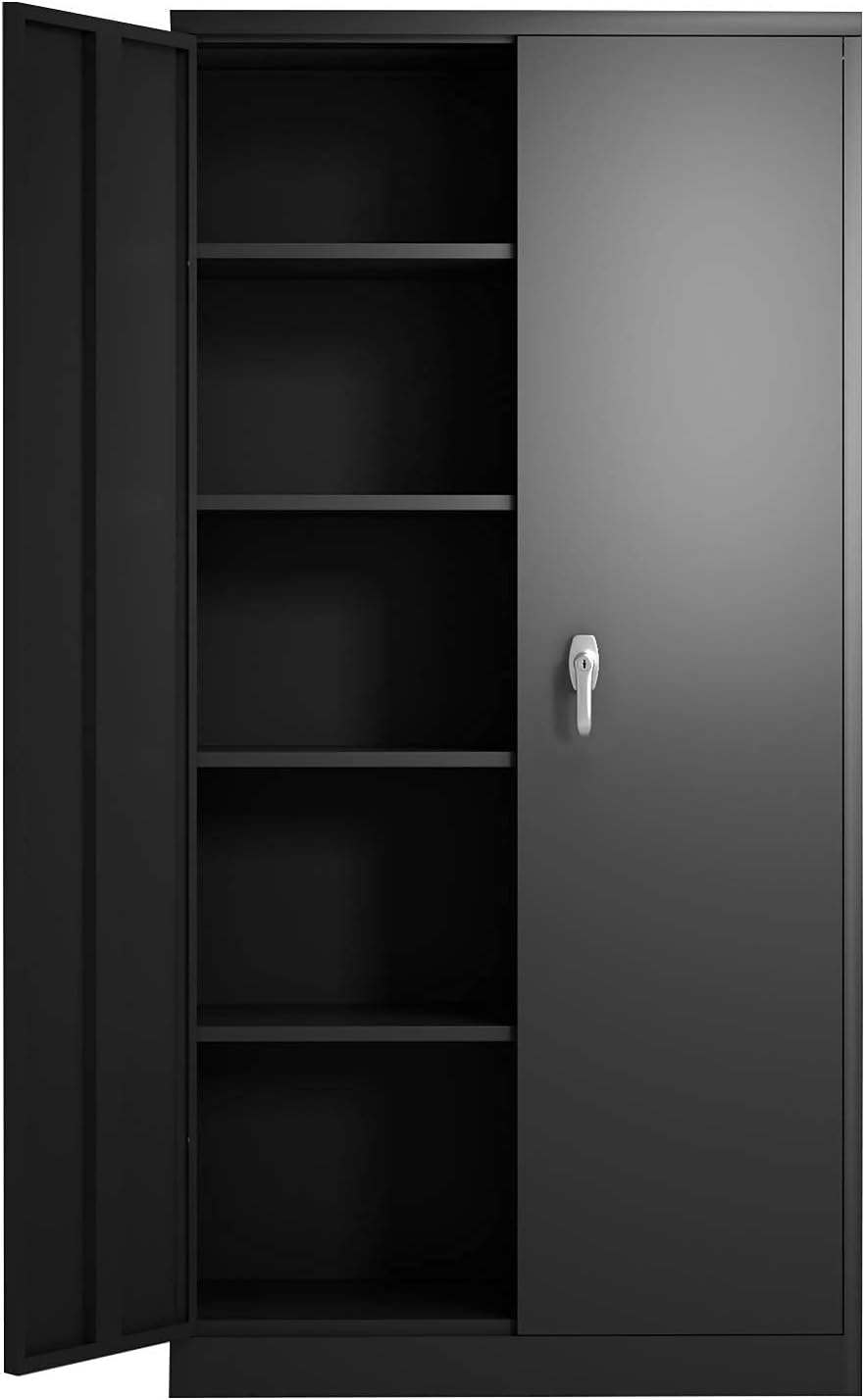 Metal Storage Cabinet with 2 Doors and 5 Shelves W217