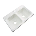 Biscuit Acrylic Double Bowl Kitchen Sink A406