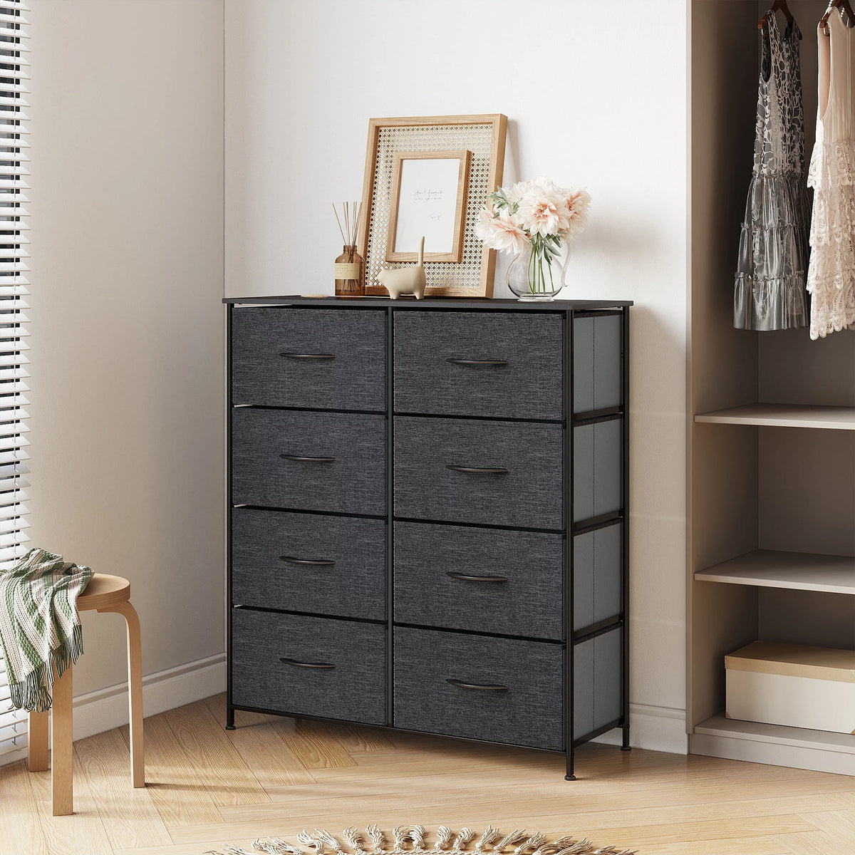Black Gray 8 Drawer Dresser K946126