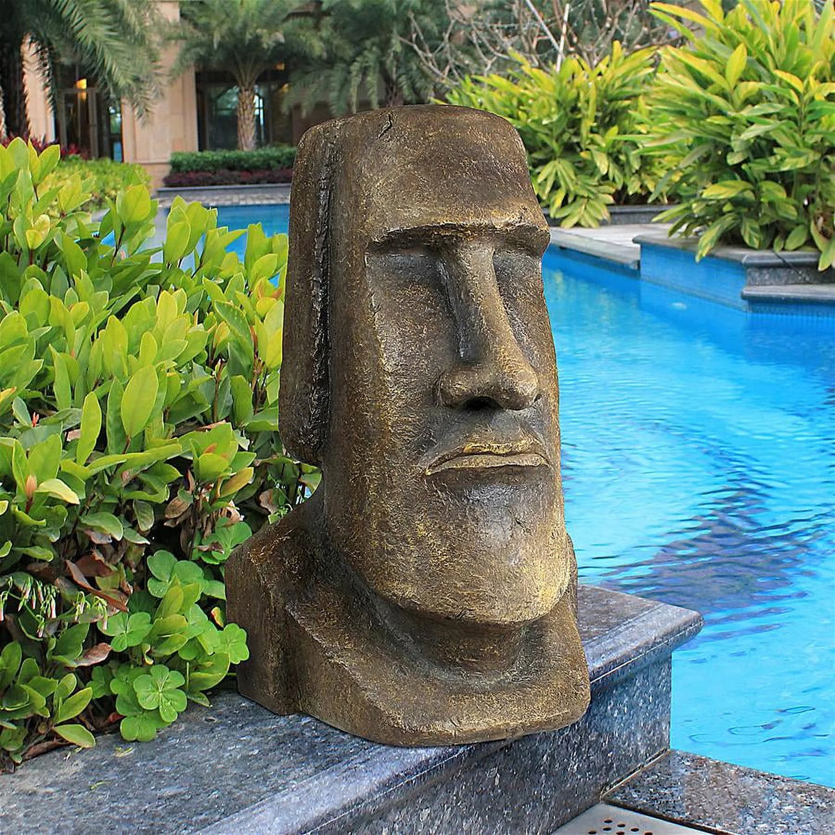 Extra Large 32 Inch Polyresin Grey Stone Garden Statue Z59823