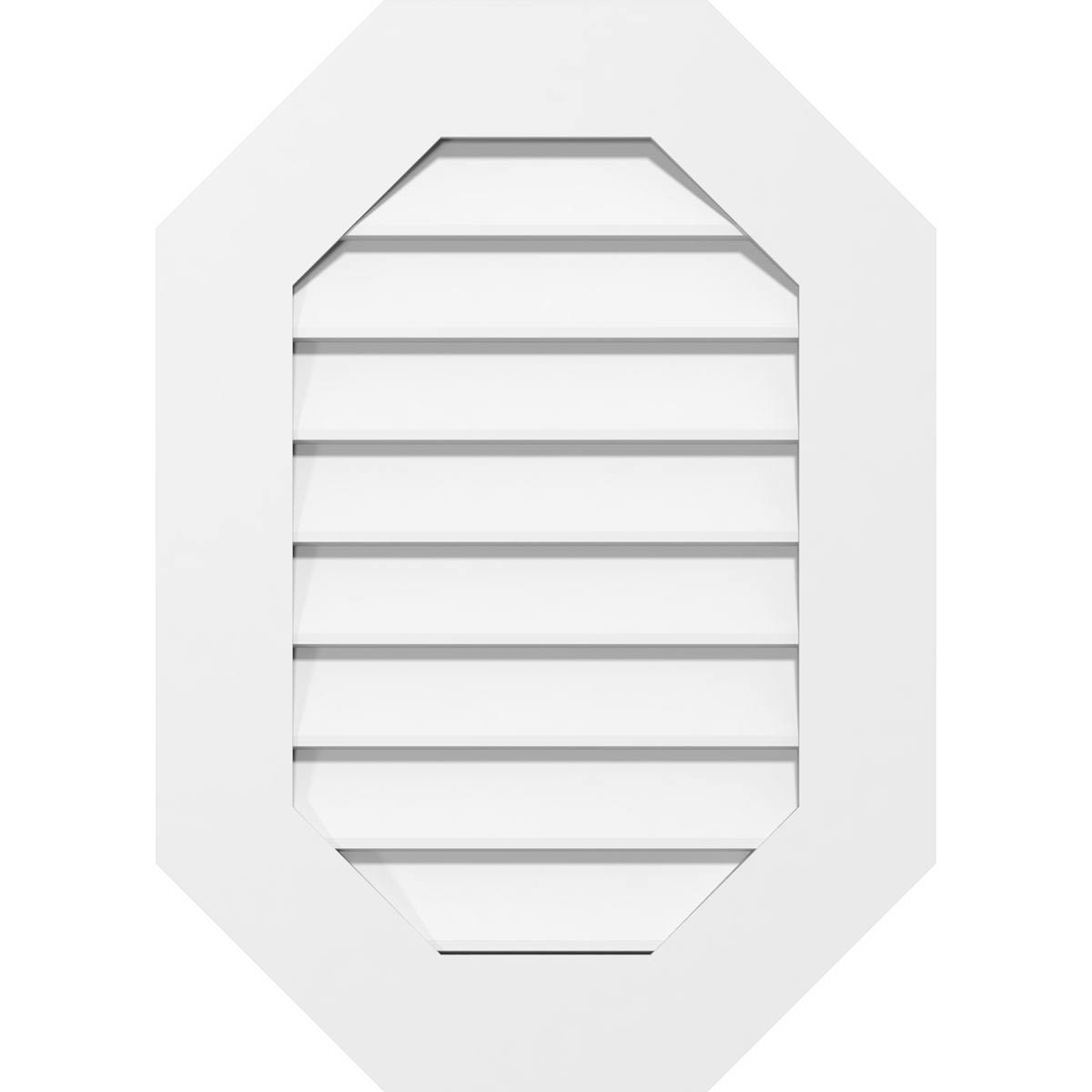 Vertical Elongated Octagon Surface Mount PVC Gable Vent A32995