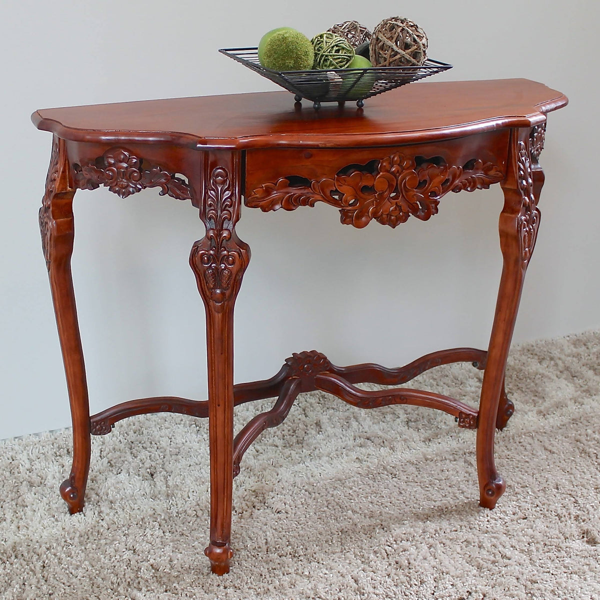 Walnut Half Moon Wall Table S187
