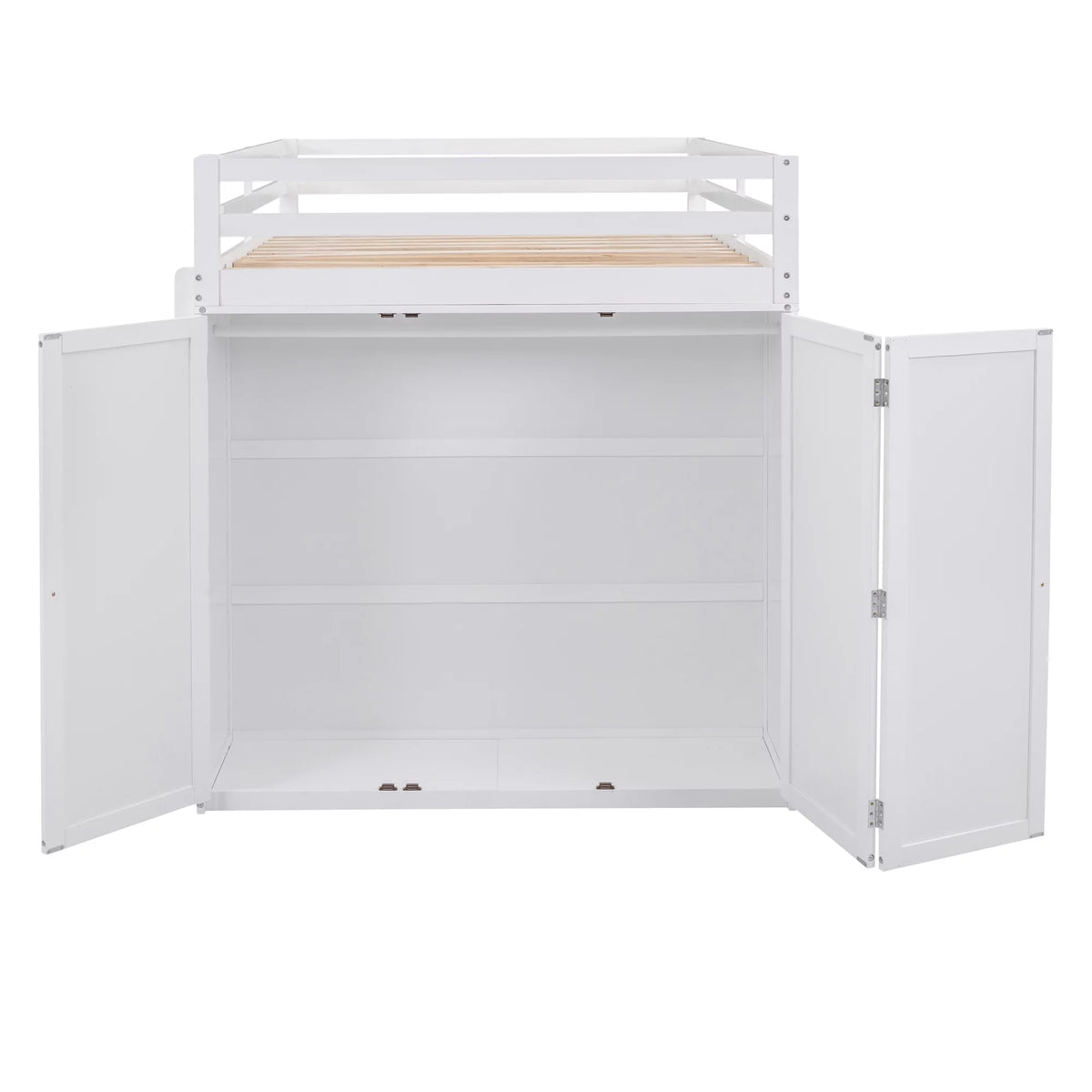 Full Size Wood Loft Bed with Desk and Storage K917312