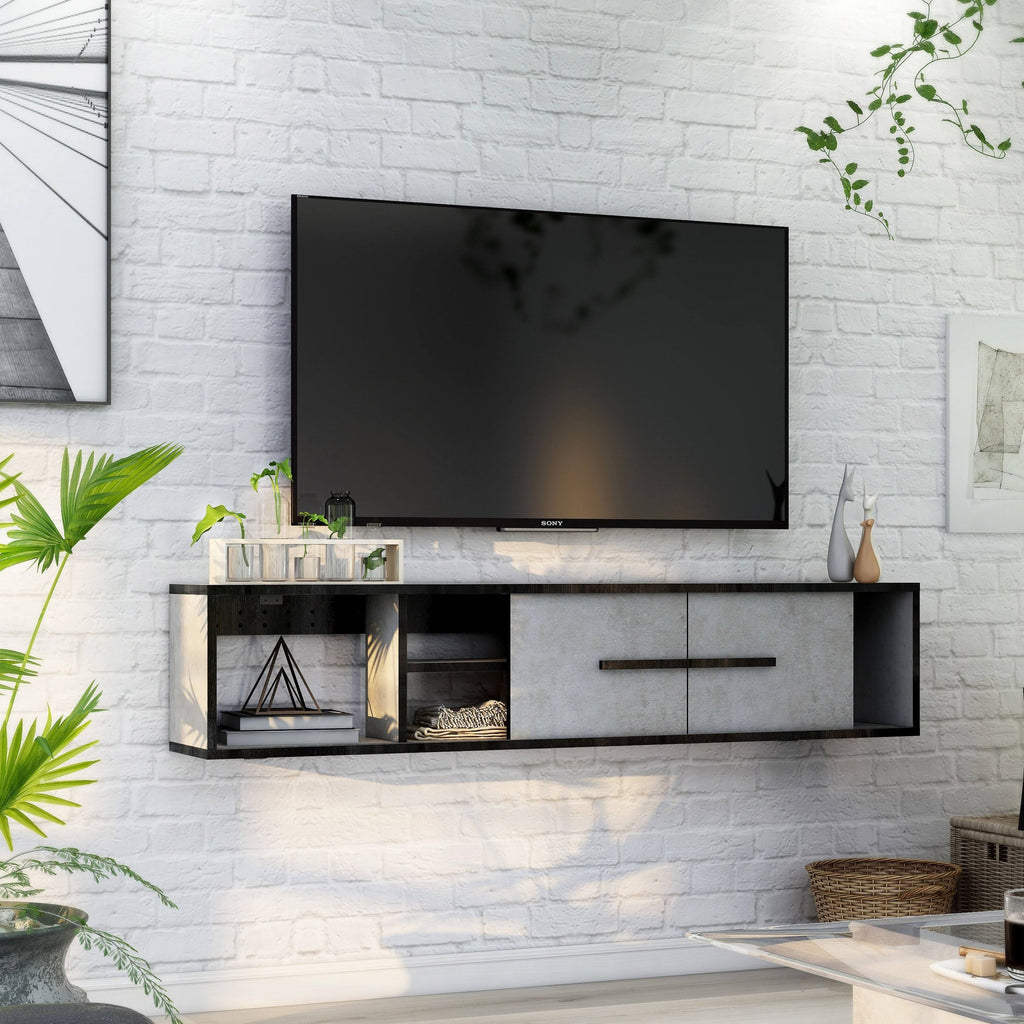 Reclaimed Oak Wall-Mounted Media Console B962974