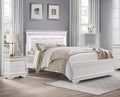 White Queen Bed with LED Lighting Headboard and Nightstands 3pc Set L422323