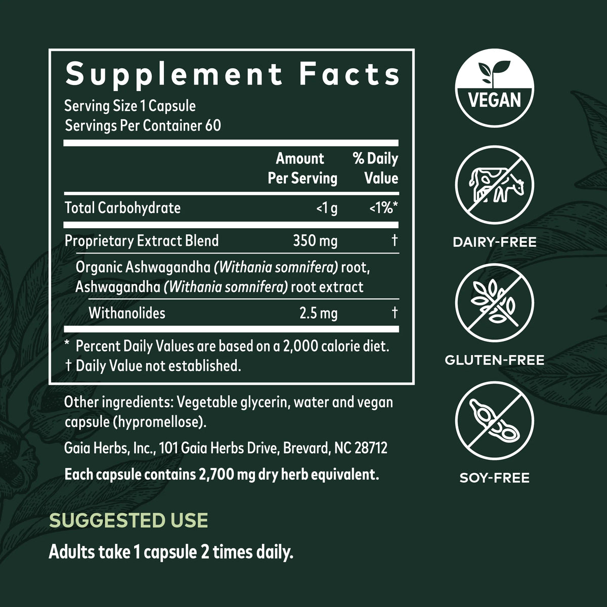 Ashwagandha Root 60 Vegan Liquid Phyto-Caps M6201