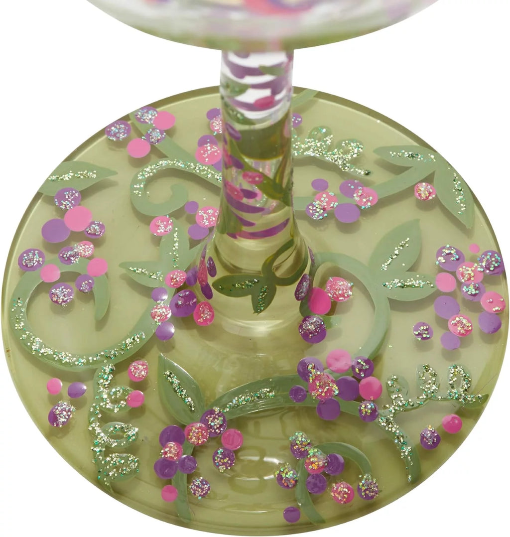 Hand-Painted Artisan Wine Glass, 1 Count, Multicolor P1841