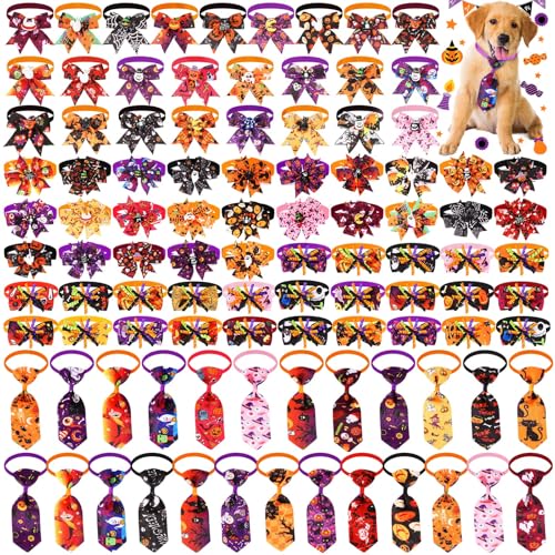 100 Pcs Adjustable Christmas Dog Bow Tie Collar N145