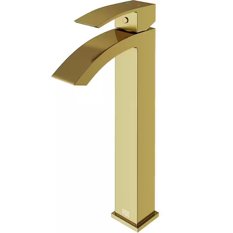 Single Handle Bathroom Vessel Faucet Matte Brushed Gold L3306
