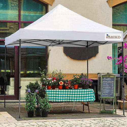 10'x10' Heavy Duty Pop Up Canopy Tent with Roller Bag - White P5033