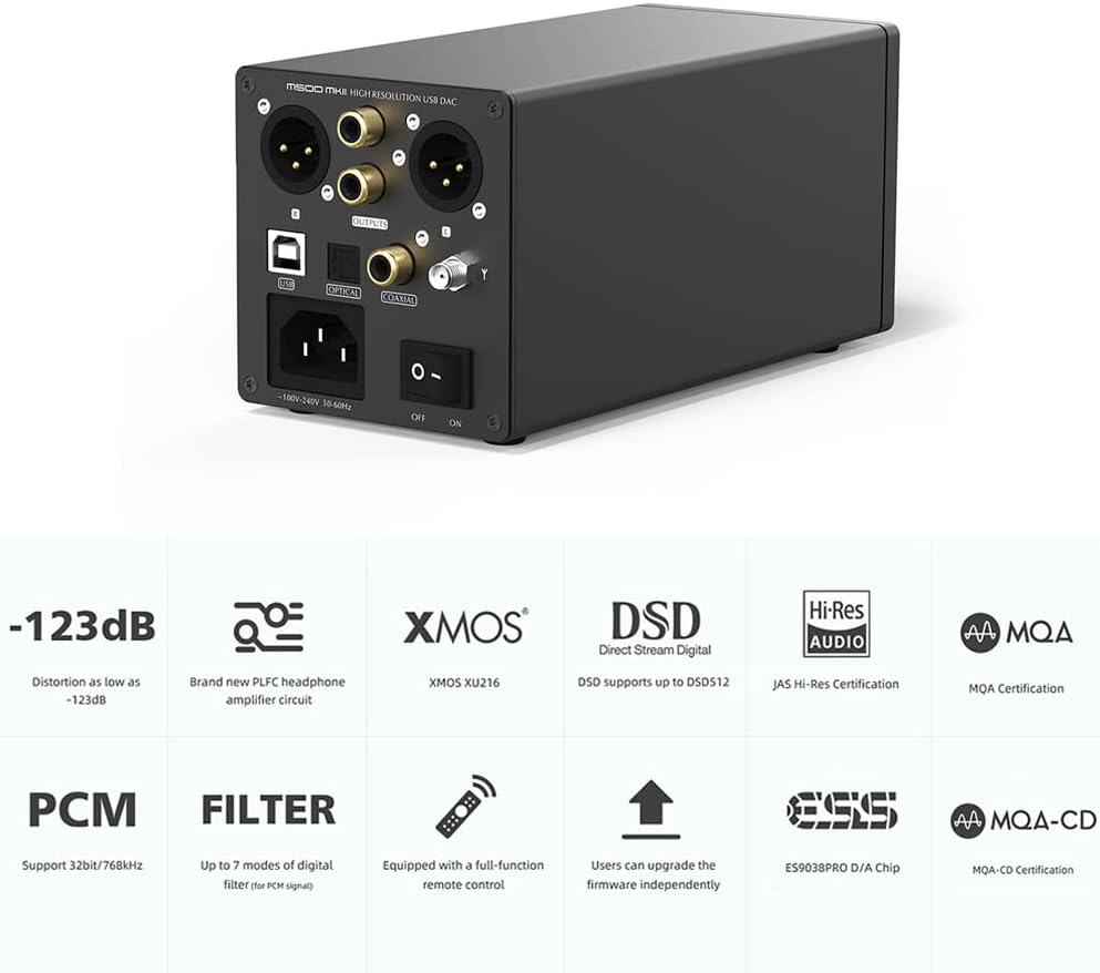 MQA DAC Headphone Amplifier Decoder X364