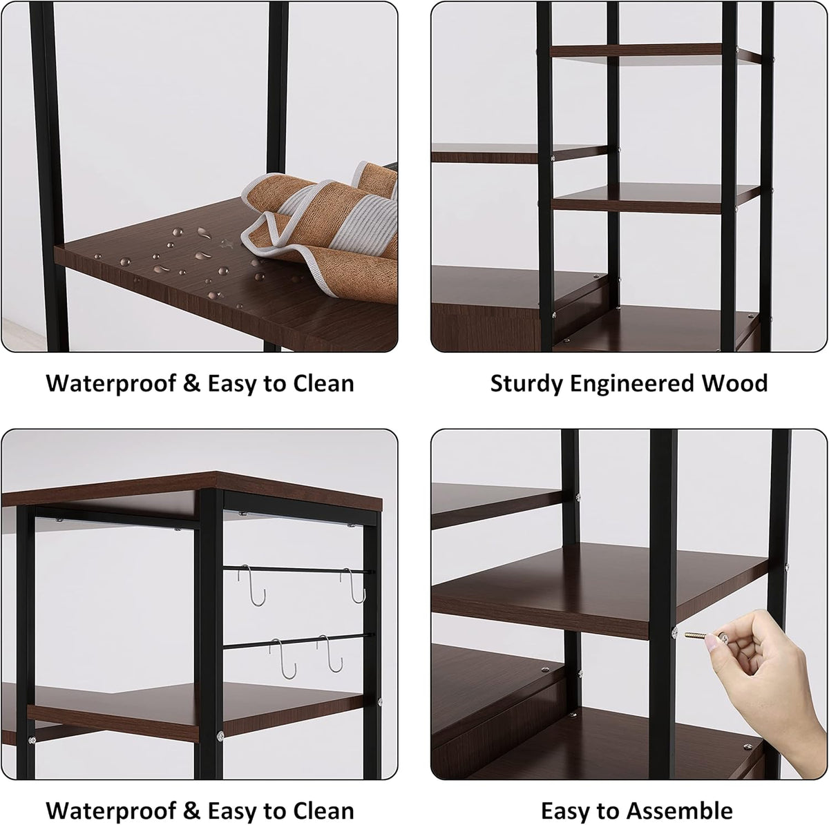 5-Tier Kitchen Baker's Rack with Hutch and Storage Cabinet Q15130