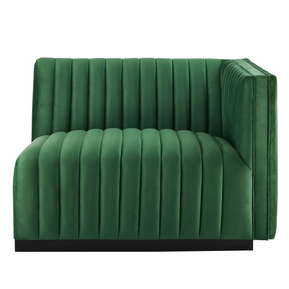 Black Emerald Velvet Right-Arm Chair A74253