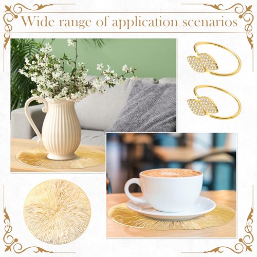 100 Set Gold 15 Inch Round Placemats and Napkin Rings L522