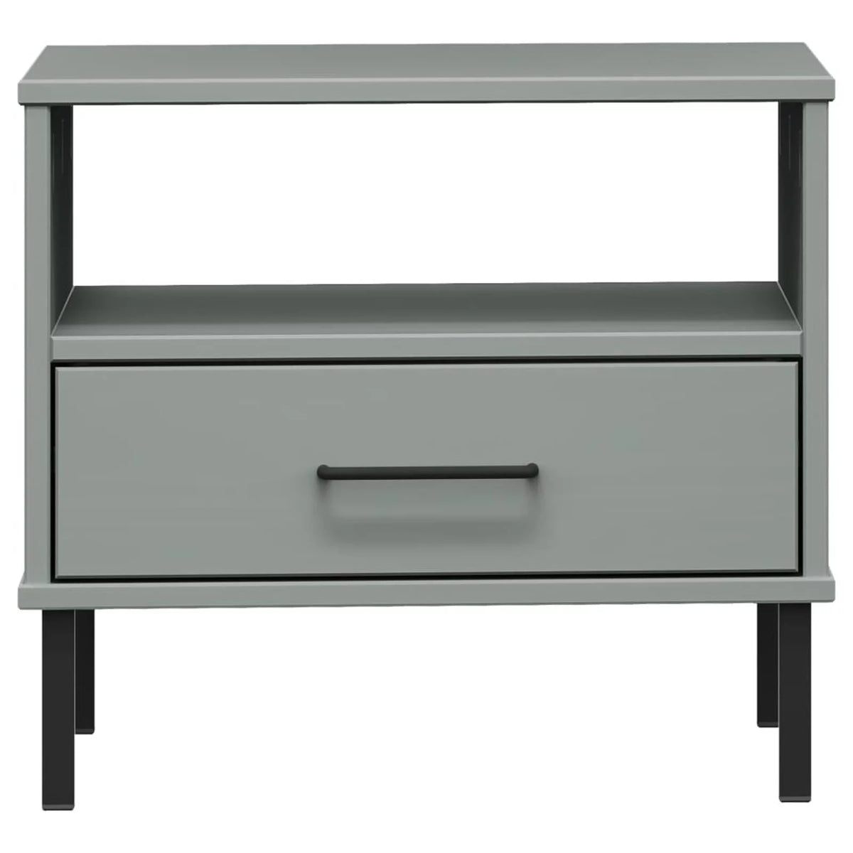 Gray Bedside Table with Metal Legs G714