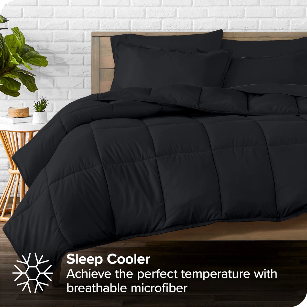 7-Piece Bed-in-a-Bag Full XL Black Sheet Set K58732
