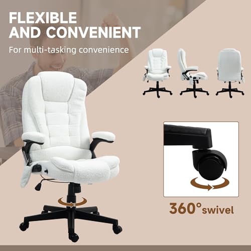 White Velvet High Back Reclining Office Chair with Remote X485327