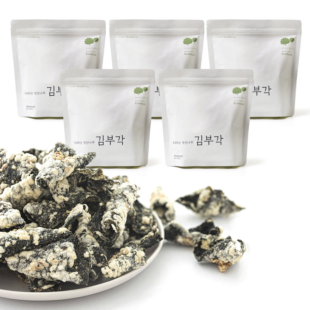 Handmade Korean Seaweed Snacks Chips with Sticky Rice, No Sugar, Vegan S9943