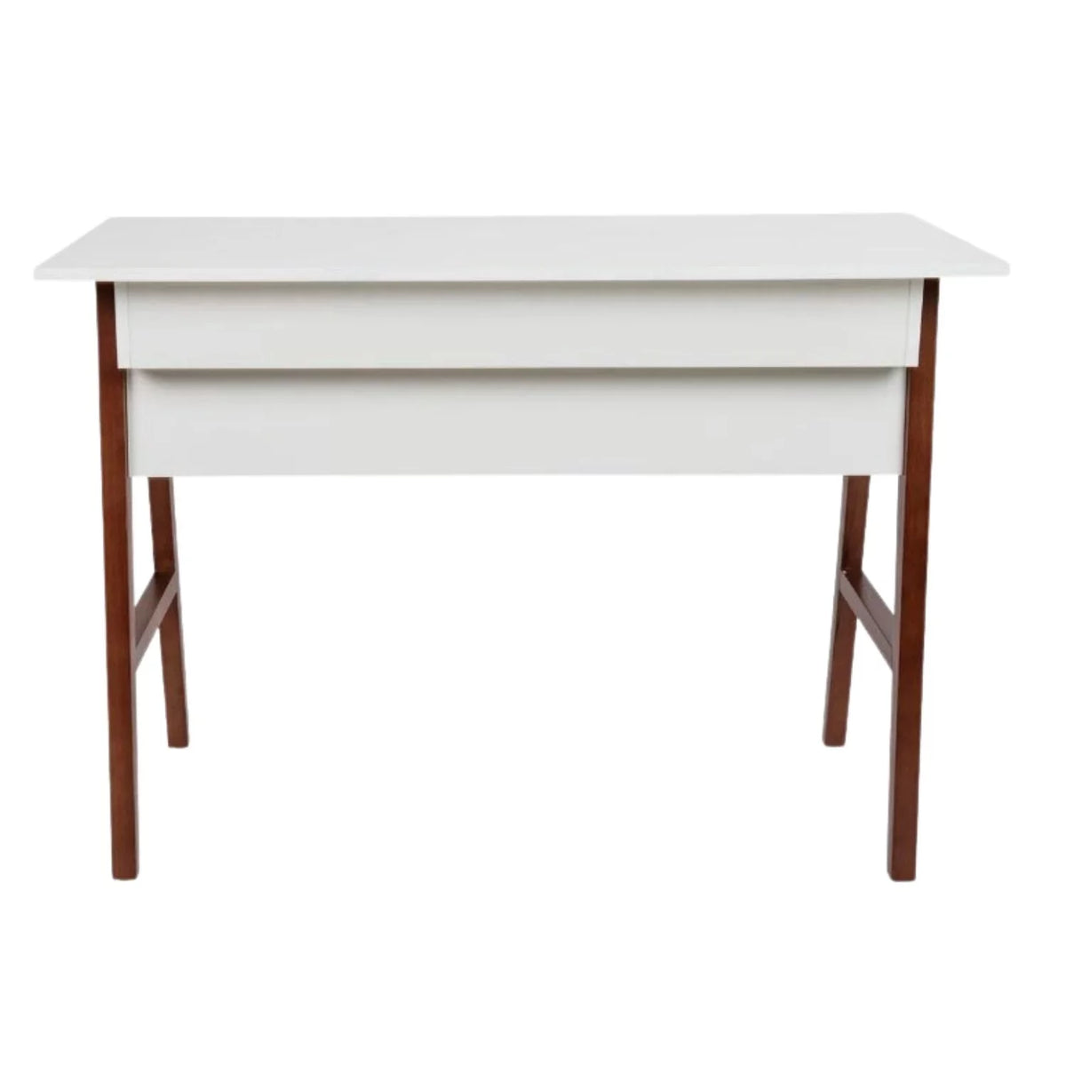 White and Walnut Computer Desk With Drawer L128754