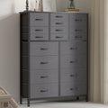 Rustic Brown 18 Drawer Fabric Dresser U6837